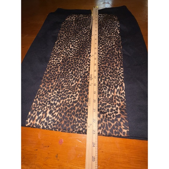 Michael‎ Kors Fitted Skirt Size 8 Cheetah Accent Sheath Style Chic Animal Print - Picture 7 of 8